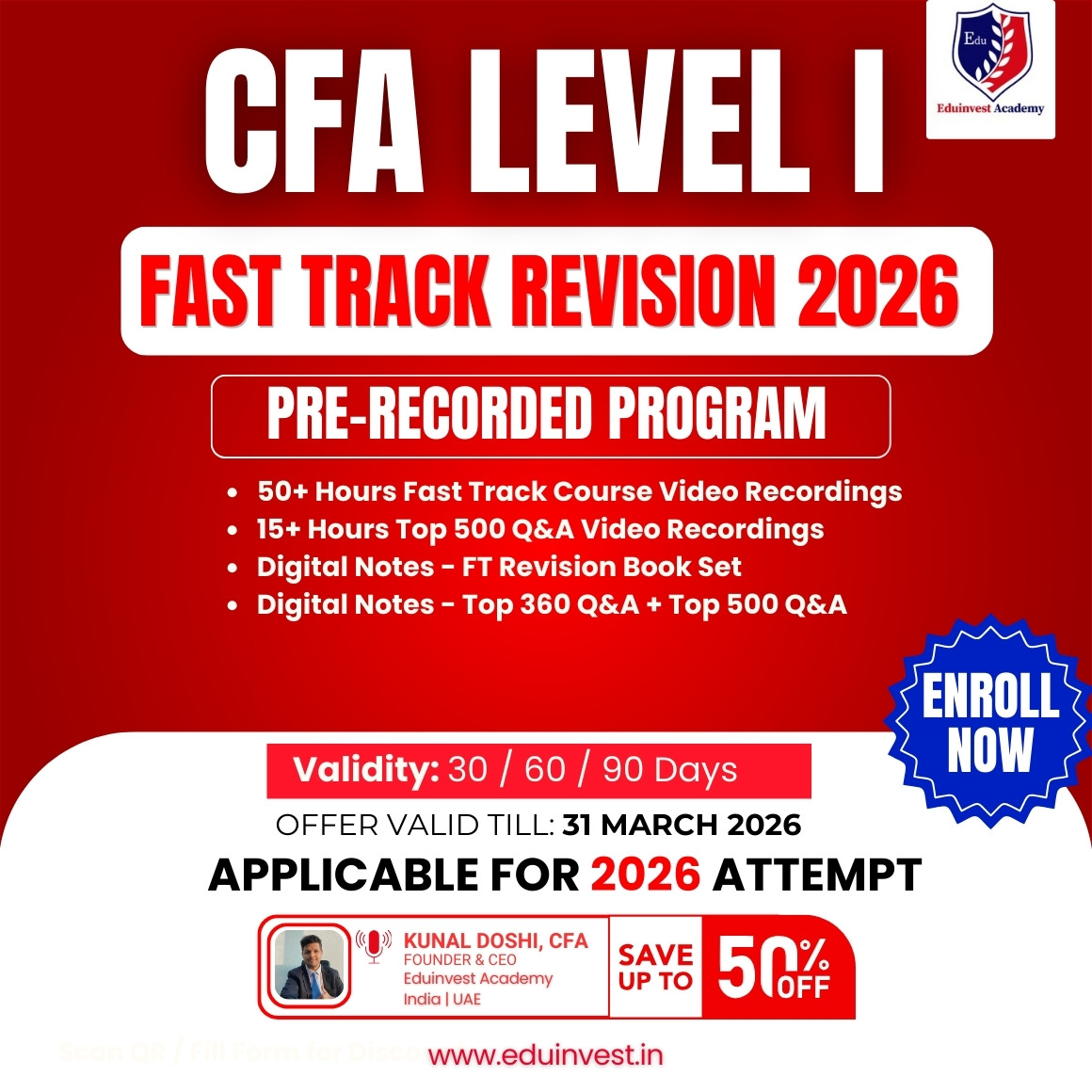 CFA Level 1 Fast Track Pre-recorded