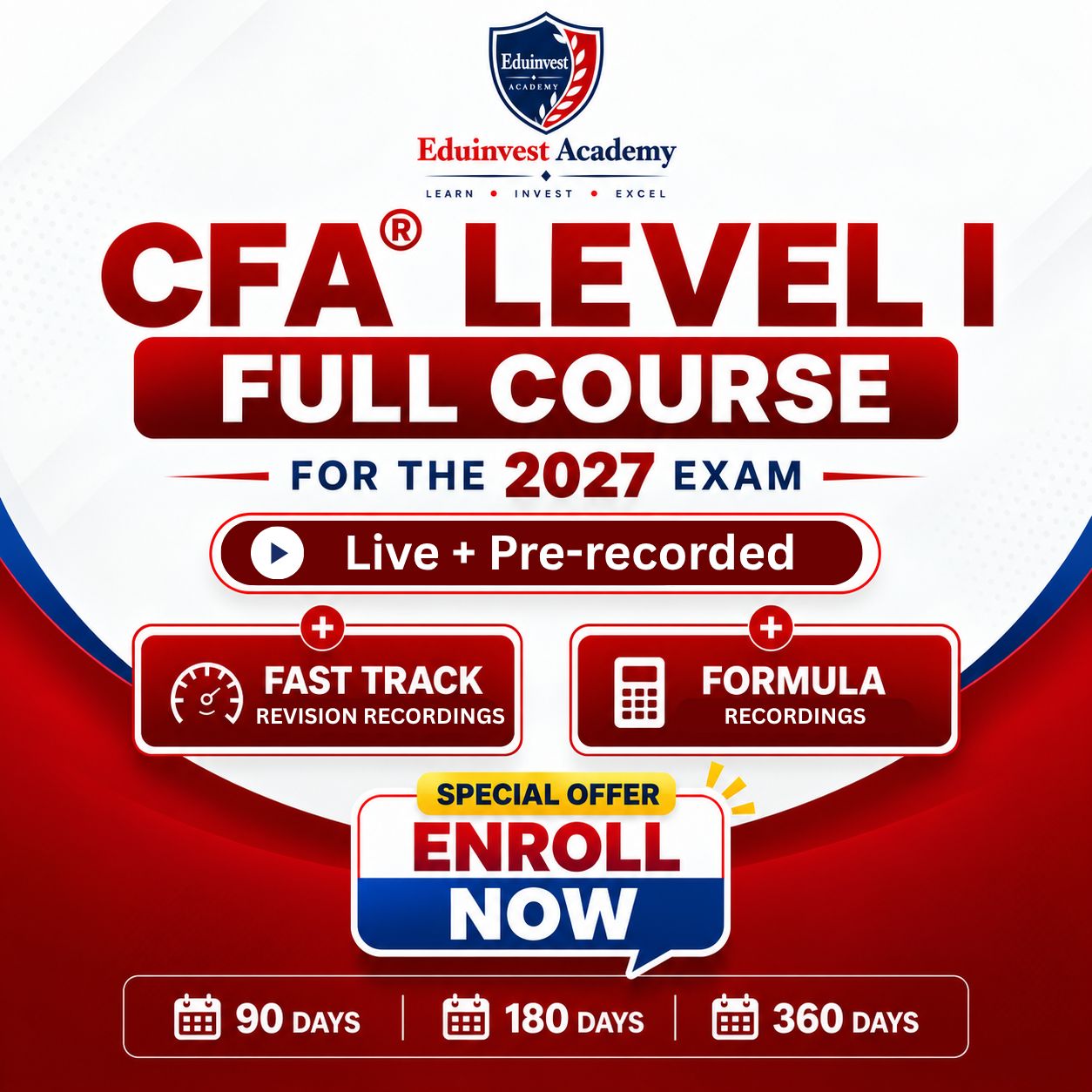 CFA Level I Fast Track + Formula Pre-Recorded for 2027 Exam